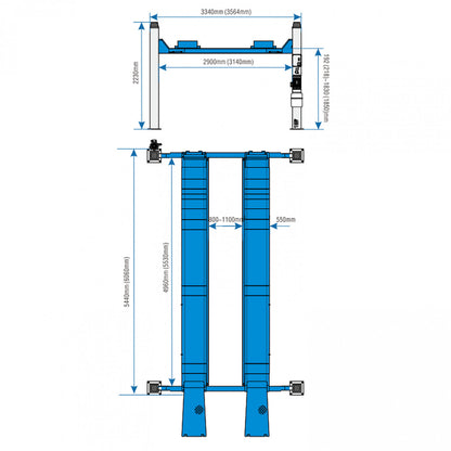 ELEVADOR 4 COLUMNAS ALINEACION 5.500 Kg HFL4155E  -  AUTOMOTRIZ