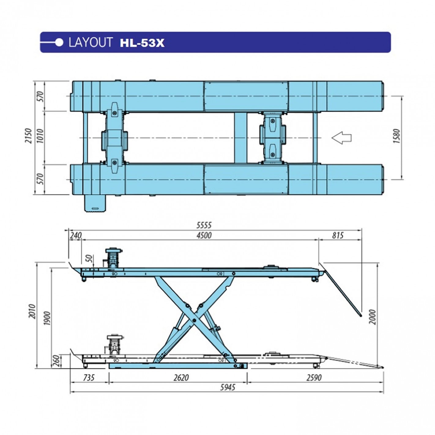 ELEVADOR TIJERA ALINEACION 4.000 kg HL-53X