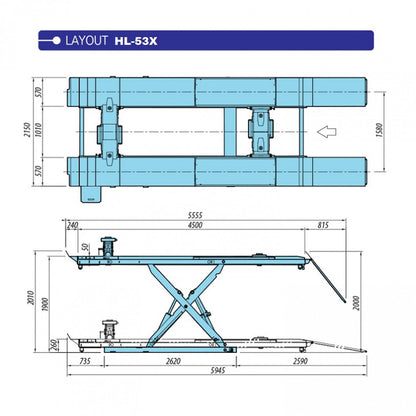 ELEVADOR TIJERA ALINEACION 4.000 kg HL-53X