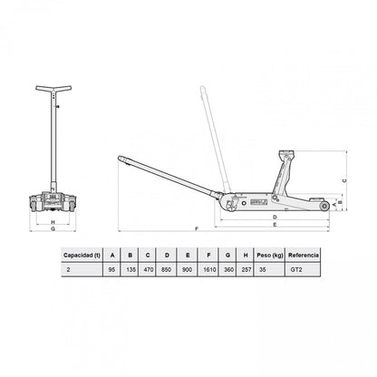 GATA CAIMAN HIDRAULICA 2 Toneladas GT2