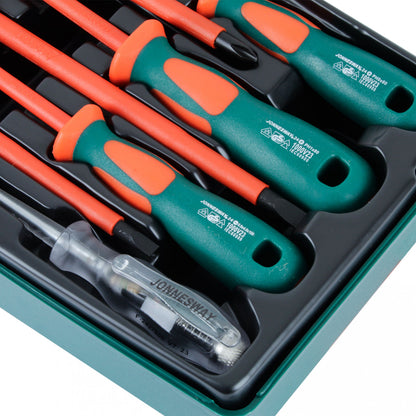 Juego 7 pzas destornilladores electricista 1000v jonnesway