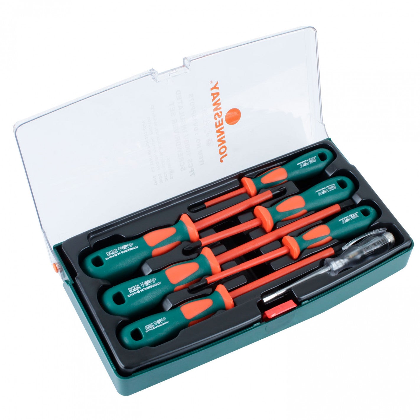 Juego 7 pzas destornilladores electricista 1000v jonnesway