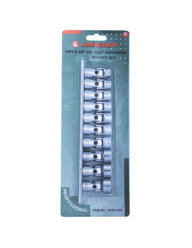 JUEGO CARDANICA - DADOS 3/8" 10-19mm S14H310 (S14H310) - JONNESWAY