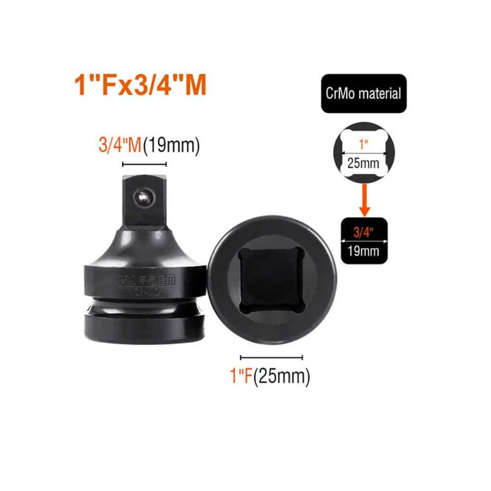 Set de adaptadores de Impacto 1/2" 8 Piezas Harden