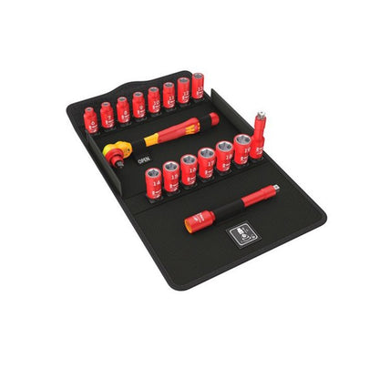 Set chicharra métrica 3/8" aislada VDE Zyklop 17 Piezas Wera