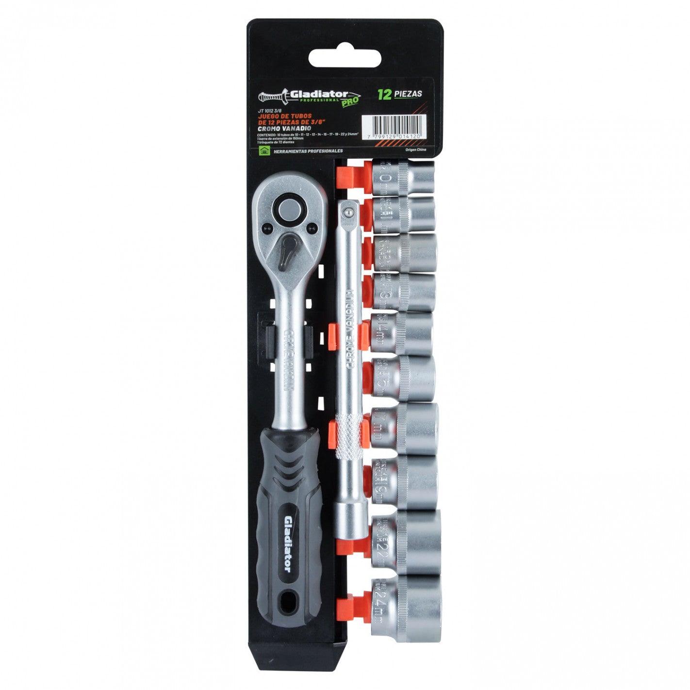 JUEGO de DADOS 3/8" 12 PCS JT 1012 3/8 (T 1012 3/8) - GLADIATOR