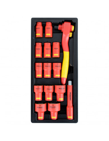 JUEGO DE DADOS AISLADOS 1/2" 15 PIEZAS WP209110 (WP209110) - WORKPRO
