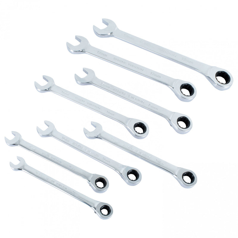 JUEGO de LLAVES COMBINACION con Chicharra 8 pcs W9 - JONNESWAY