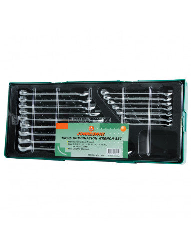 JUEGO de LLAVES COMBINACION PUNTA CORONA 16 pcs W2 (CORONA) - JONNESWAY