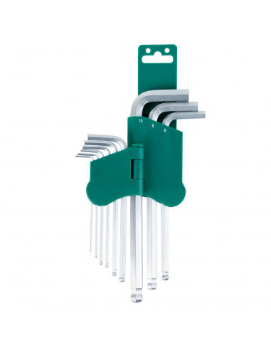 JUEGO de LLAVES HEXAGONALES PUNTA BOLA 9 pcs H05SM - JONNESWAY