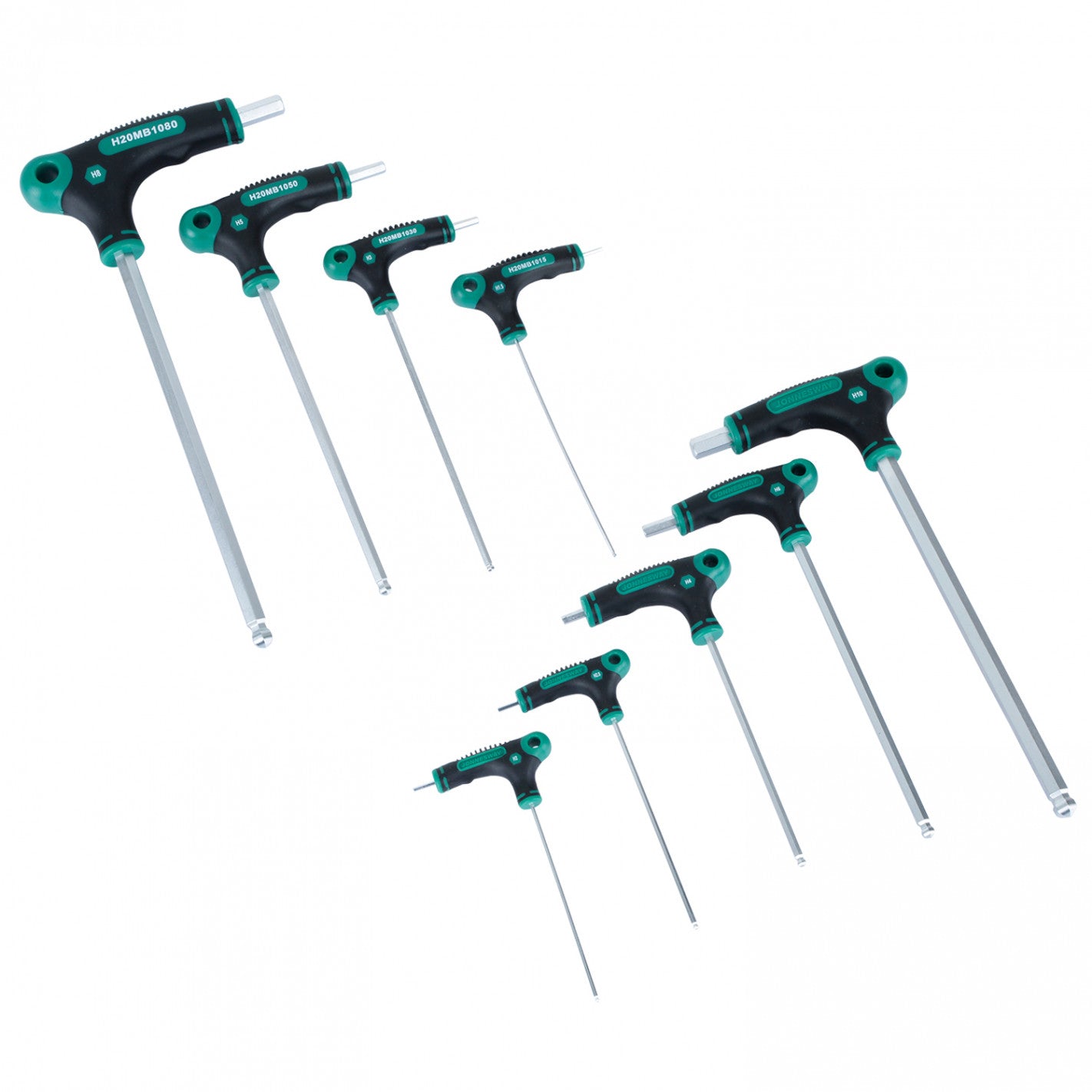 JUEGO de LLAVES HEXAGONALES PUNTA BOLA 9 pcs H20MB (H20MB) - JONNESWAY