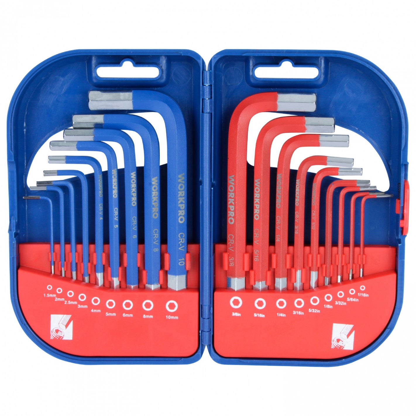 JUEGO DE LLAVES HEXAGONALES PUNTA PLANA 18 PIEZAS