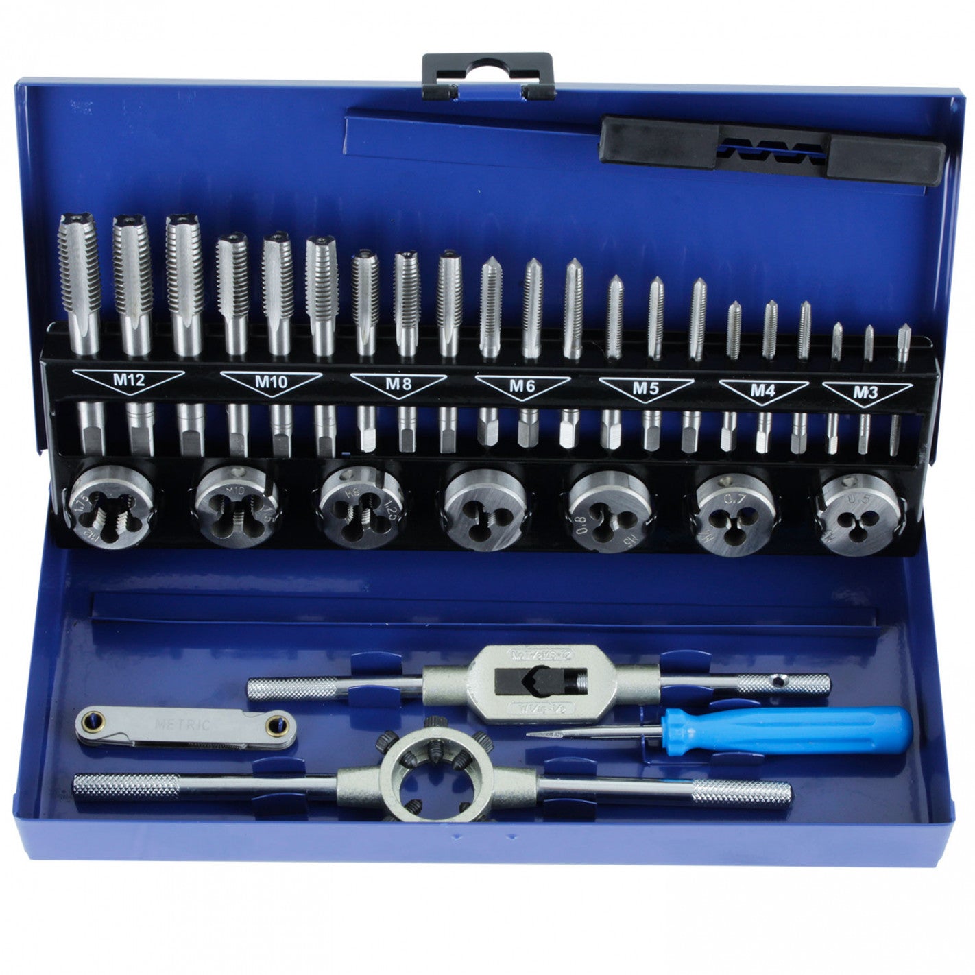 JUEGO DE MACHOS Y TERRAJAS 32 Piezas Milimetricas (WK-MT32MM-TR) - WORKPRO
