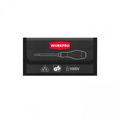 JUEGO DESTORNILLADORES AISLADOS 12 PIEZAS WP341018 1000V VDE - WORKPRO