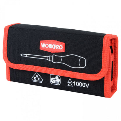 JUEGO DESTORNILLADORES AISLADOS 12 PIEZAS WP341018 1000V VDE - WORKPRO