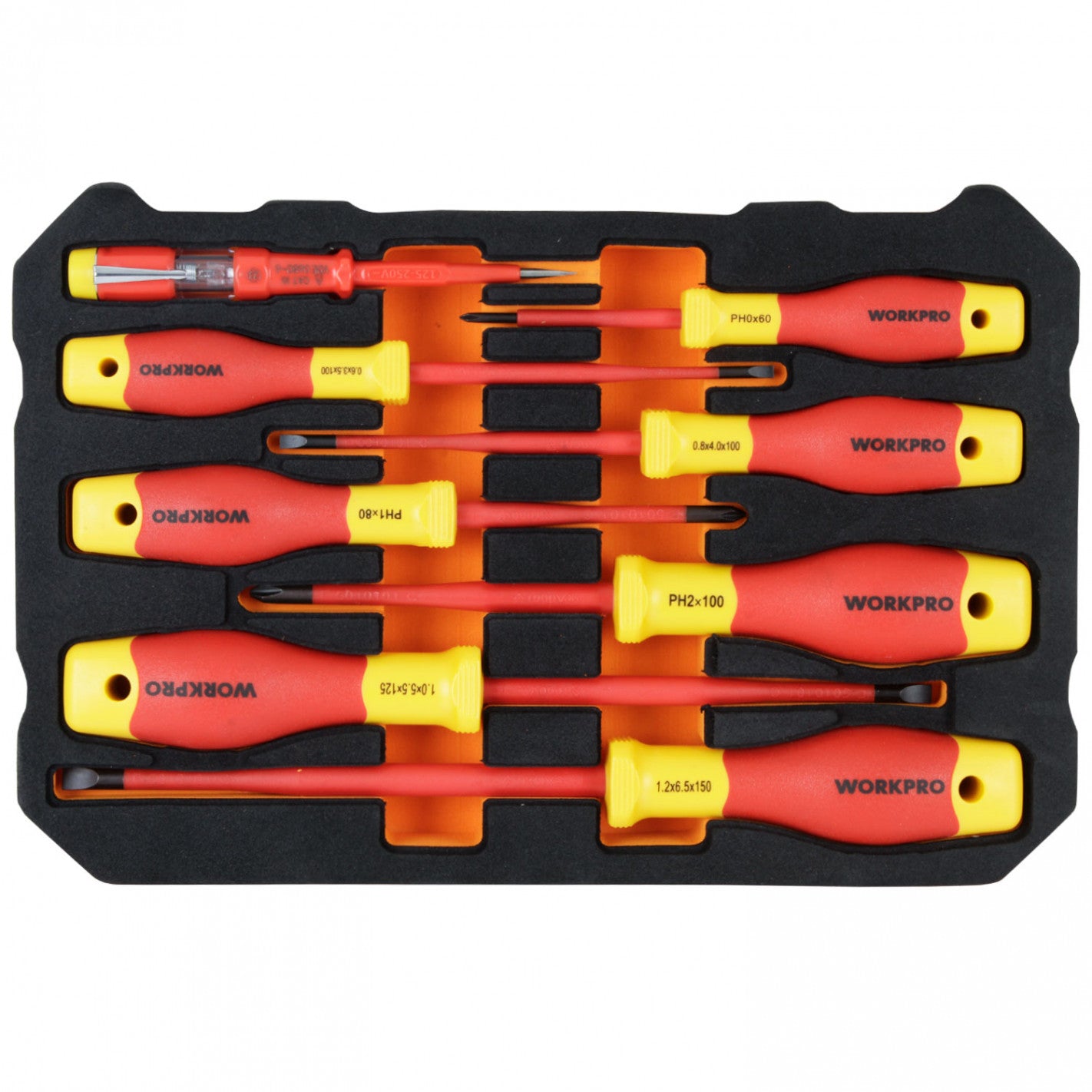 JUEGO DESTORNILLADORES AISLADOS DE 8 PIEZAS 1000V VDEV - WORKPRO