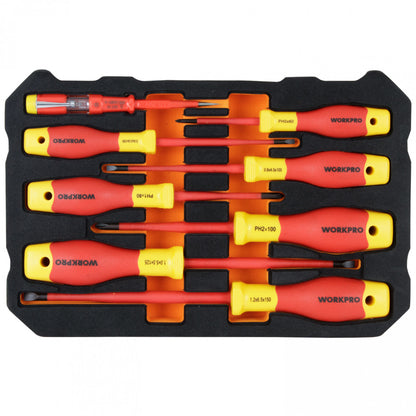 JUEGO DESTORNILLADORES AISLADOS DE 8 PIEZAS 1000V VDEV - WORKPRO