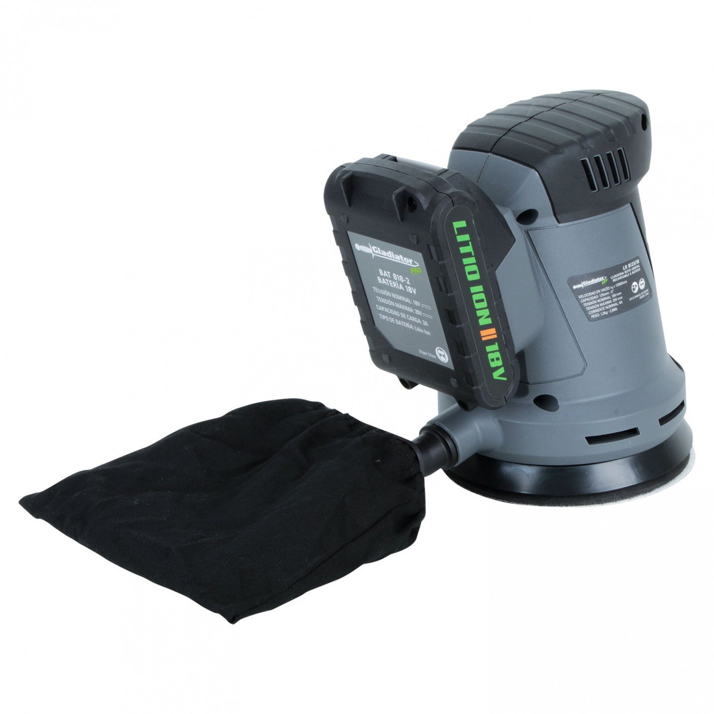 LIJADORA ROTO ORBITAL INALAMBRICA 18V 1 BAT LR8125