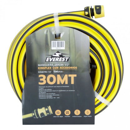 MANGUERA JARDIN 1/2" KINGFLEX 30 MT CON ACCESORIOS