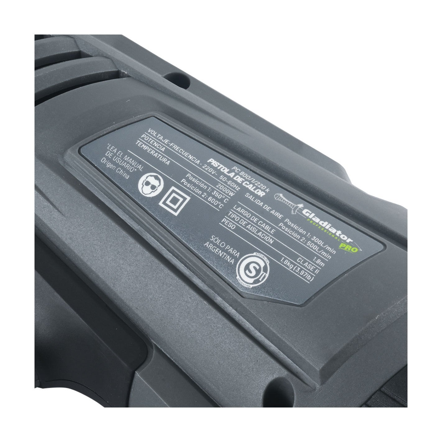 PISTOLA de CALOR 2000w PC 800K/220K