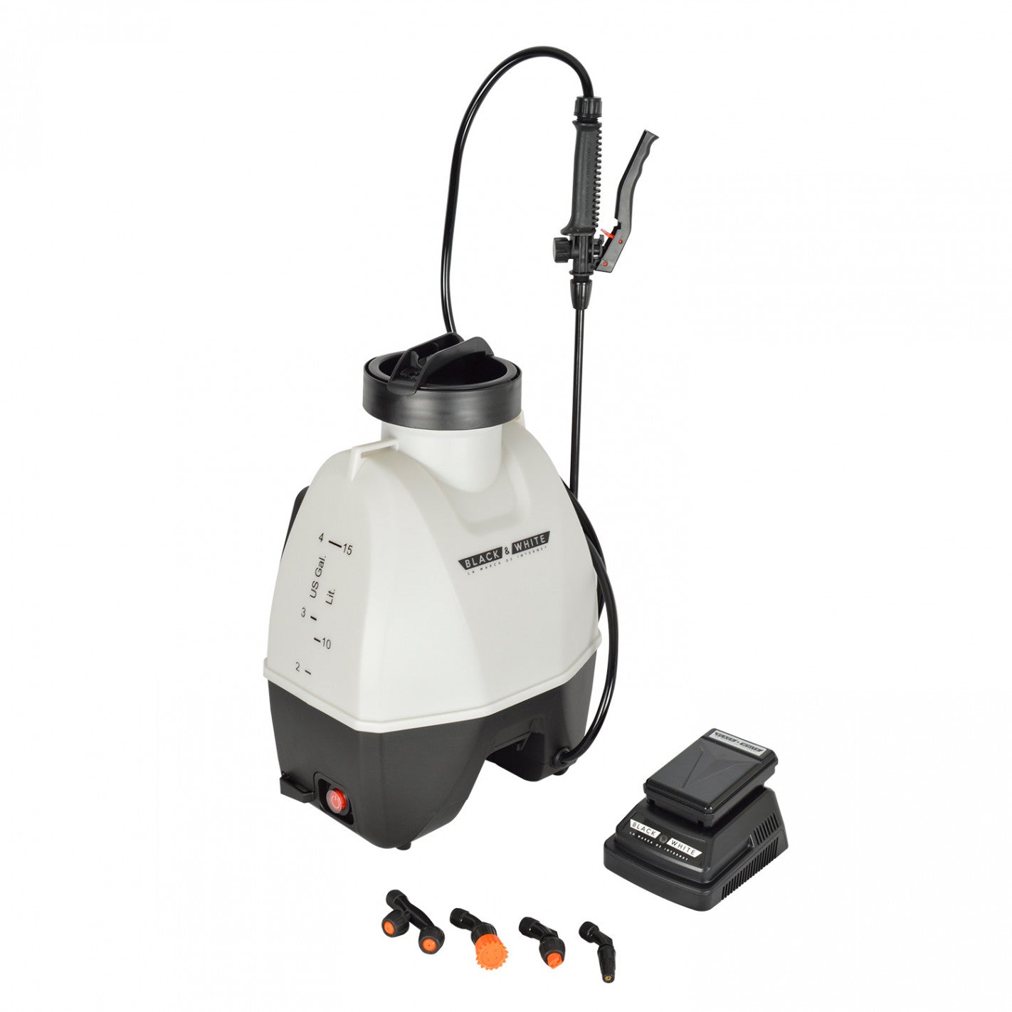 PULVERIZADOR de ESPALDA INALAMBRICO 15 Lts 18V  BW (BW) - BLACK & WHITE