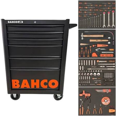Carro Taller 6 Cajones Negro con 216 Herramientas BAHCO