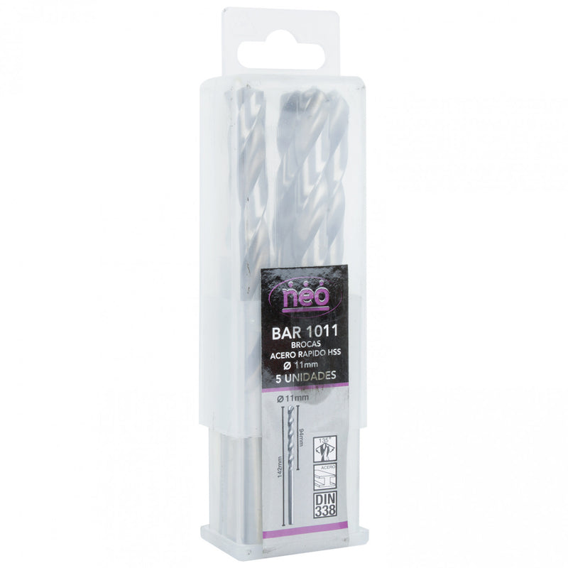 SET BROCAS HSS 11 mm x 5 Unidades BAR 1011