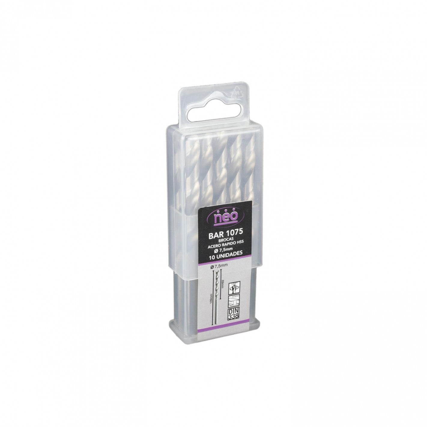 SET BROCAS HSS 7.5 mm x 10 Unidades BAR 1075 (1075) - NEO