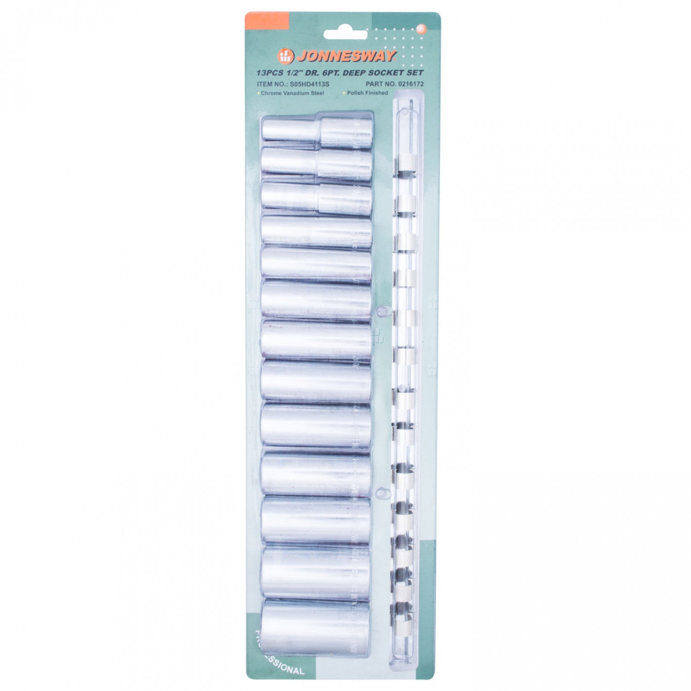 SET DADOS LARGOS 1/2" Metrico 13 piezas S05HD41 (S05HD41) - JONNESWAY