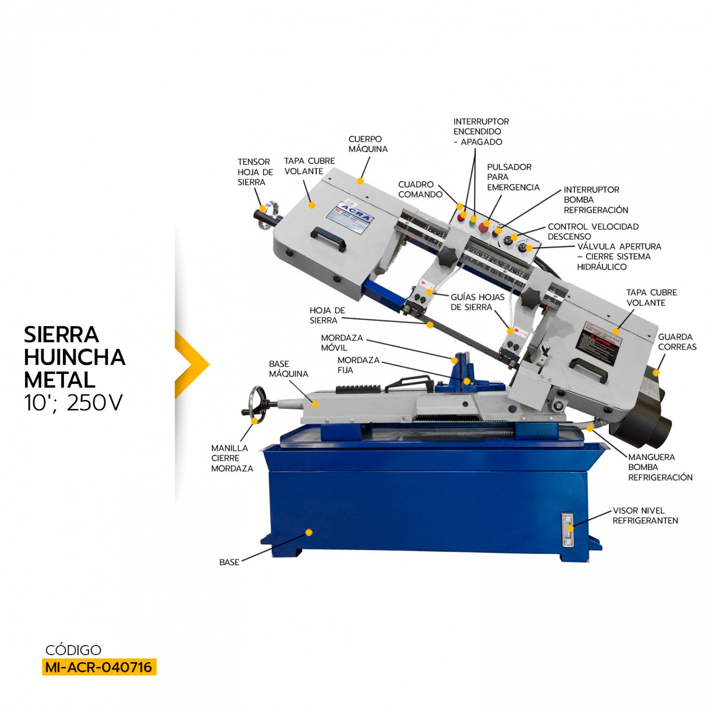 SIERRA HUINCHA METAL 10 FHBS-250V - ACRA