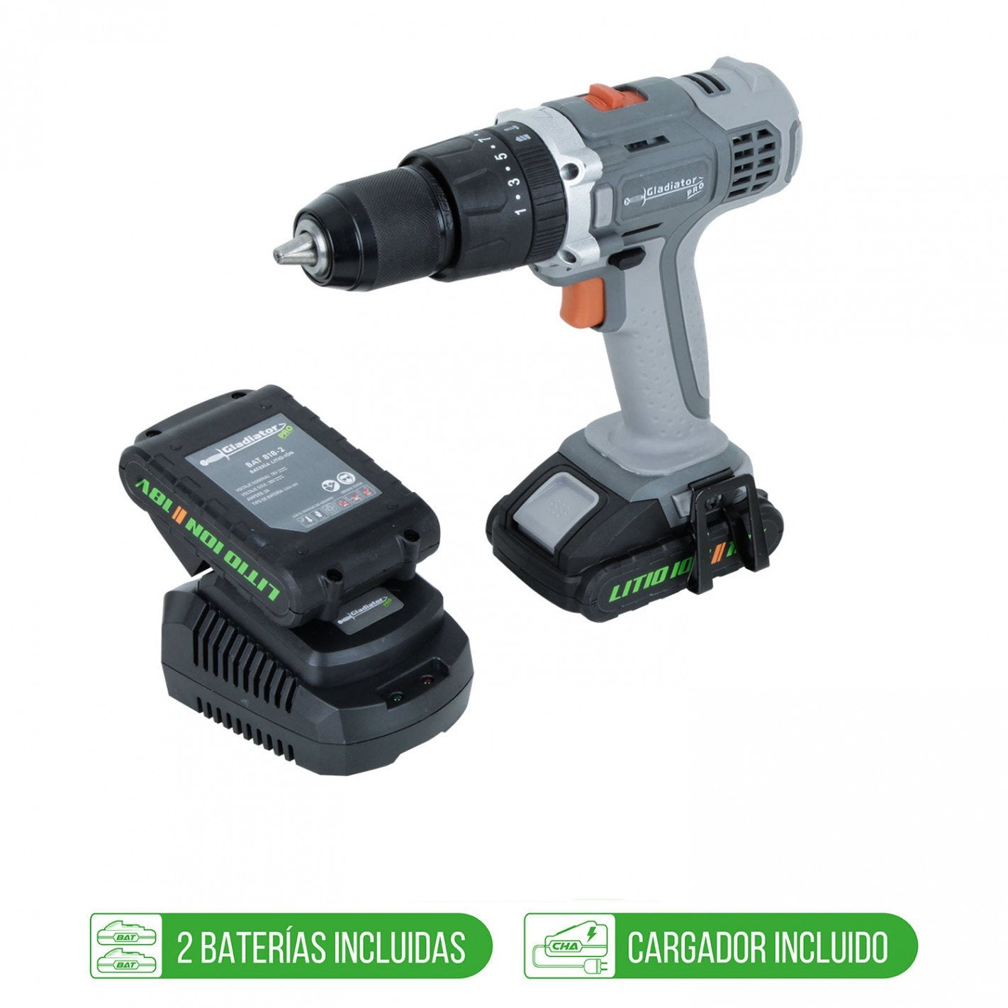 TALADRO INALAMBRICO 13mm 18v 2BAT TP813 C2