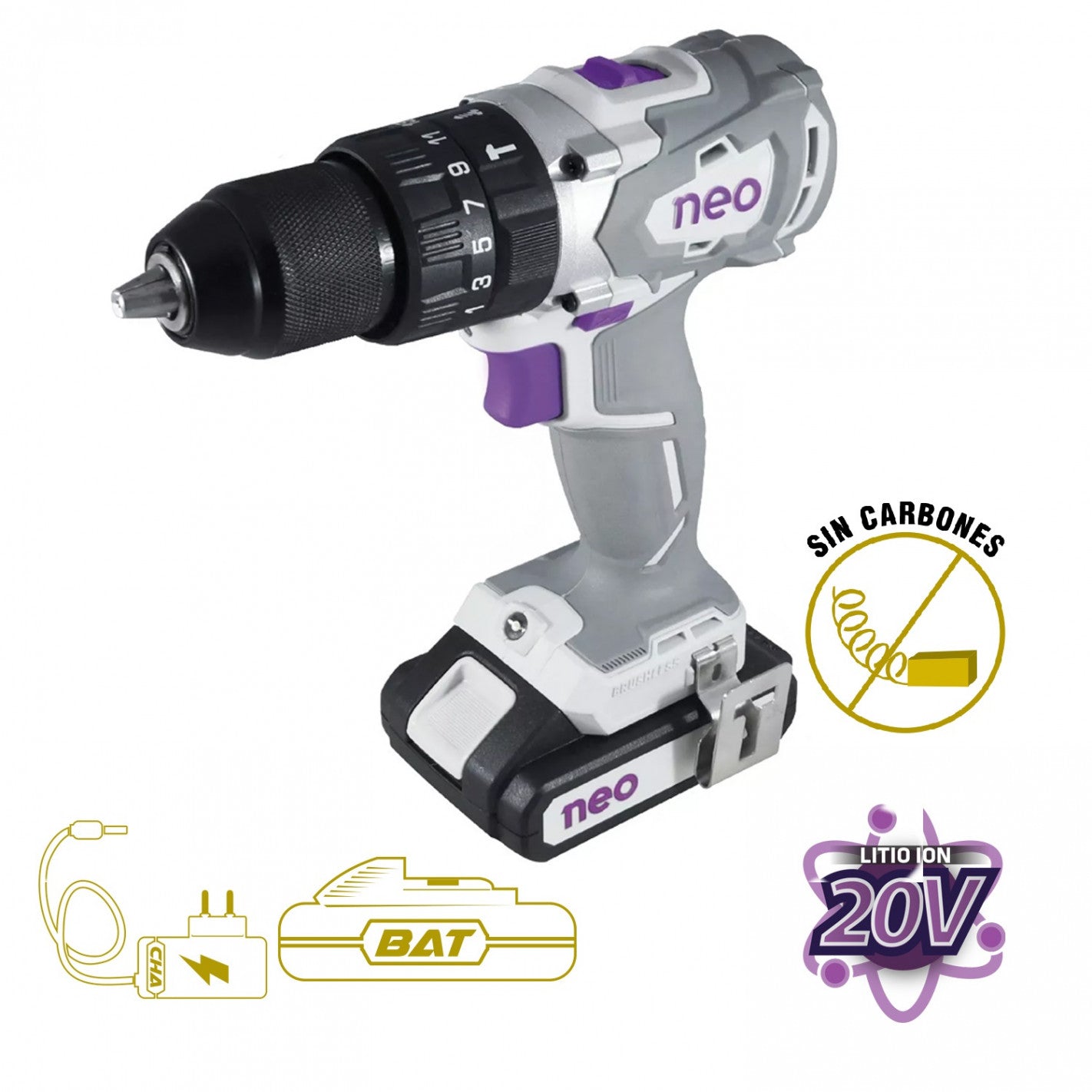 TALADRO PERC 13mm 20v INALAMBRICO TP 1013/20 C1 (C1) - NEO