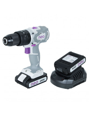 TALADRO PERC. BRUSHLESS 13 mm 20v 2 BAT + MALETA (2BAT) - NEO