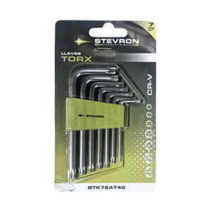 LLAVE ALLEN STEVRON PTA.TORX T10 - T40 JGO. 7 PIEZAS # BTK7SAT40