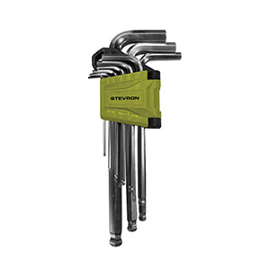 LLAVE HEXAGONAL ALLEN STEVRON CROMADA PTA.BOLA 1,5 - 10 MM  JGO.9 PZ # BBHK9LA10