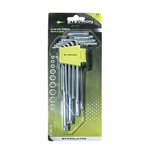 LLAVE ALLEN STEVRON PTA.TORX CROMADA T10 - T50 JGO. 9 PIEZAS # BTK9LAT50