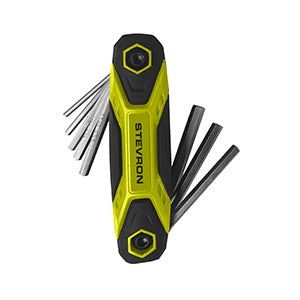 LLAVE HEXAGONAL ALLEN STEVRON PLEGABLE 1,5 - 8 MM  JGO.8 PZ # BHKFLD8