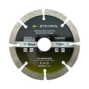 DISCO DE CORTE SECO DIAMANTADO SEGMENTADO STEVRON  4.1/2" # BDDD115