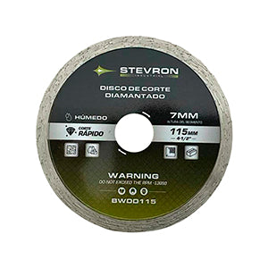 DISCO DE CORTE HUMEDO DIAMANTADO CONTINUO STEVRON  4.1/2" # BWDD115
