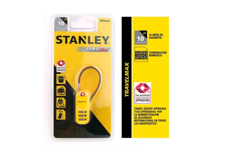 Candado STANLEY Para maletas de viaje, herramientas y lockers TRAVELMAX 3/4" 20mm