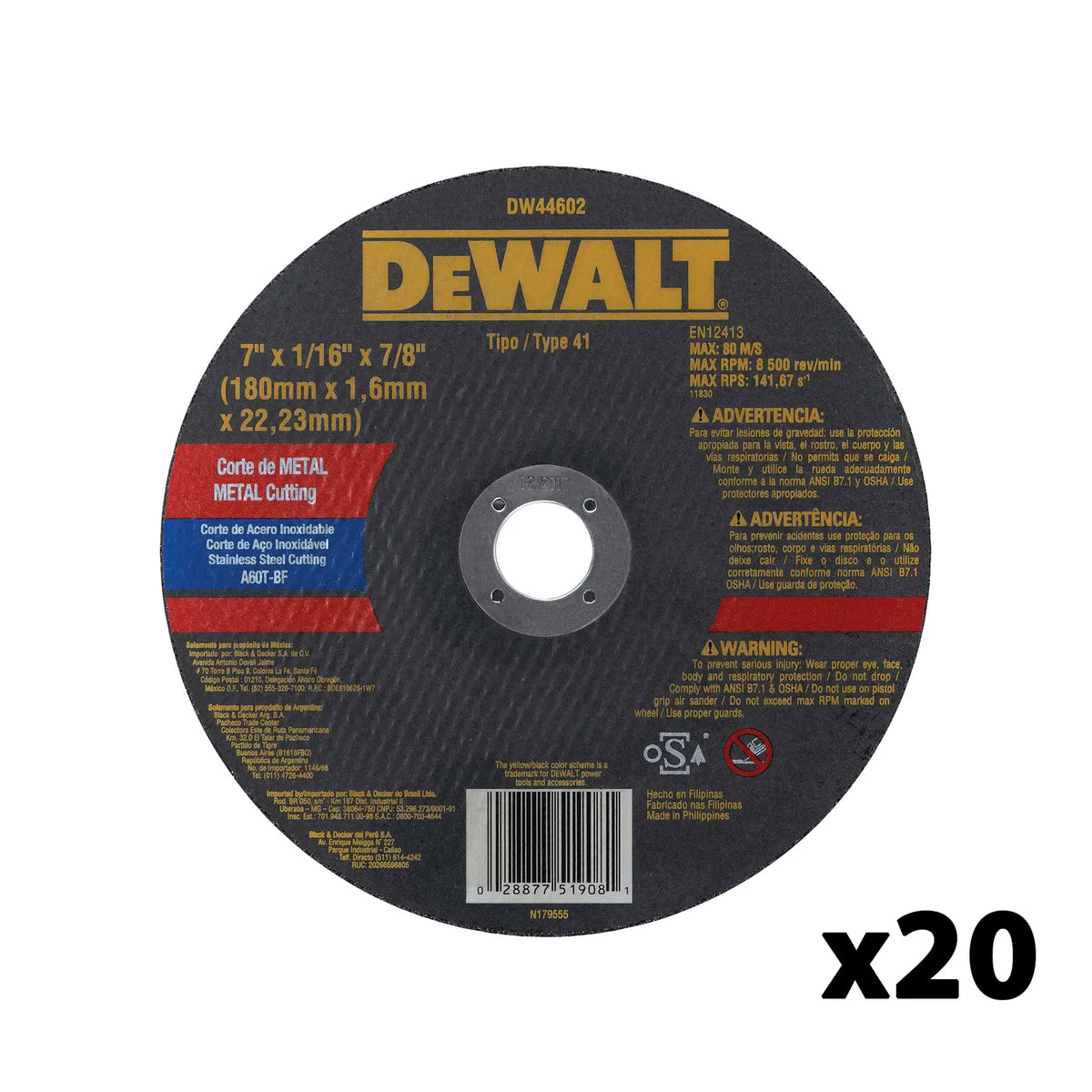 D. CORTE METAL PROFESIONAL DW 180x1.6mm