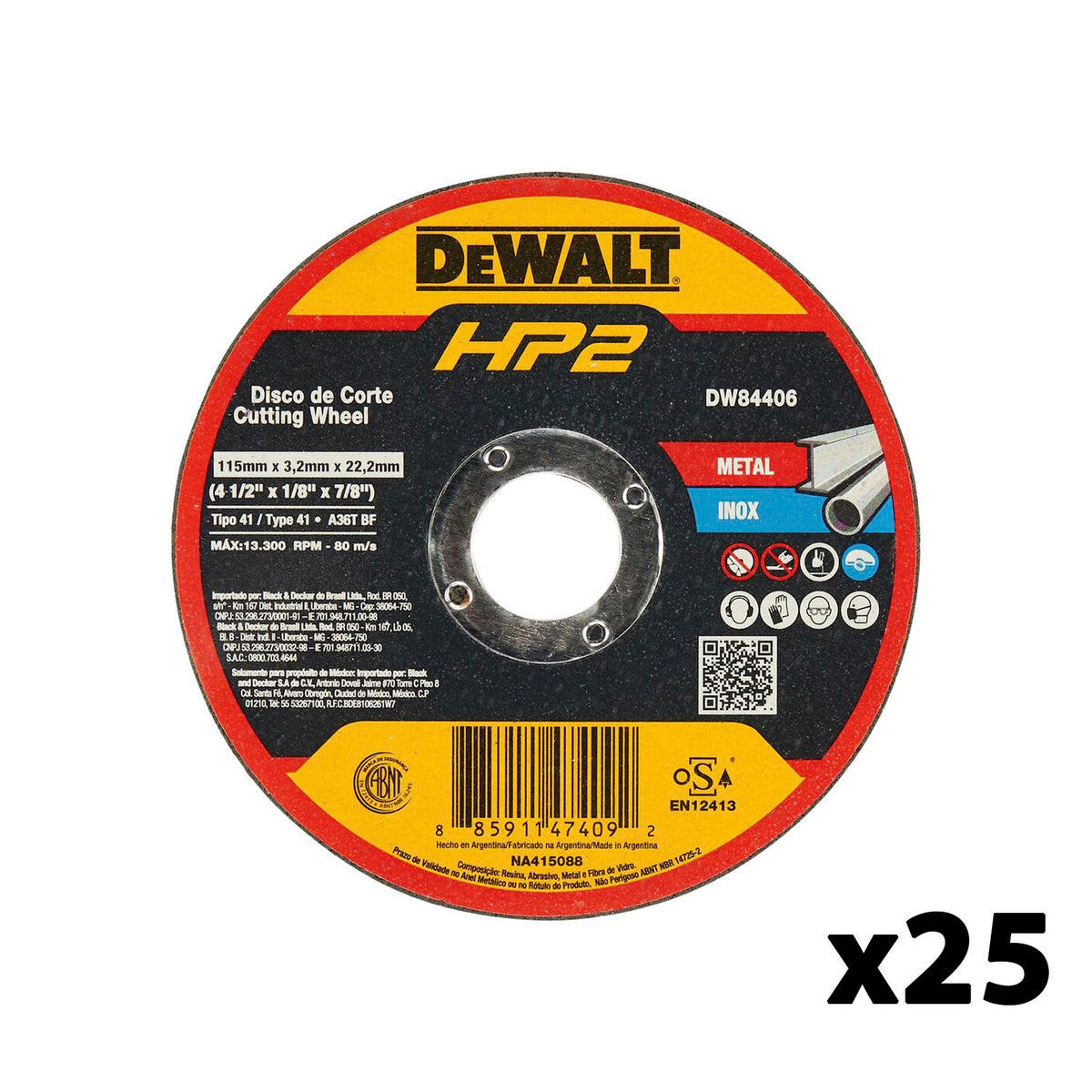 D. CORTE INOX/METAL HP2 DW 115x3mm
